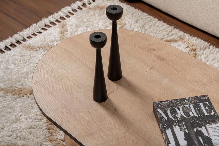 Nordure Mesa de Centro Roble Zafiro y Negro, Tablero de 18mm de Partículas Melaminadas, Elegante y Funcional